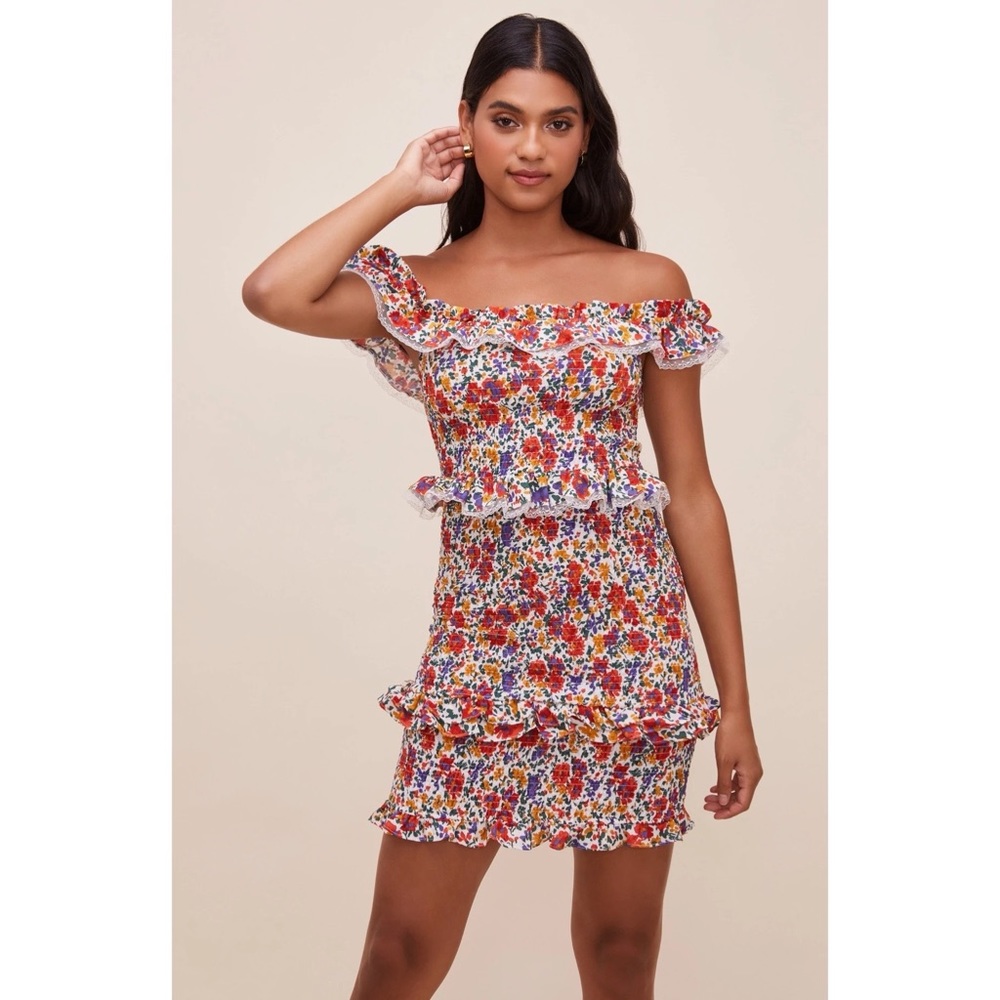 NEW! ASTR The Label Isabel Off Shoulder Floral Dress, X-Small